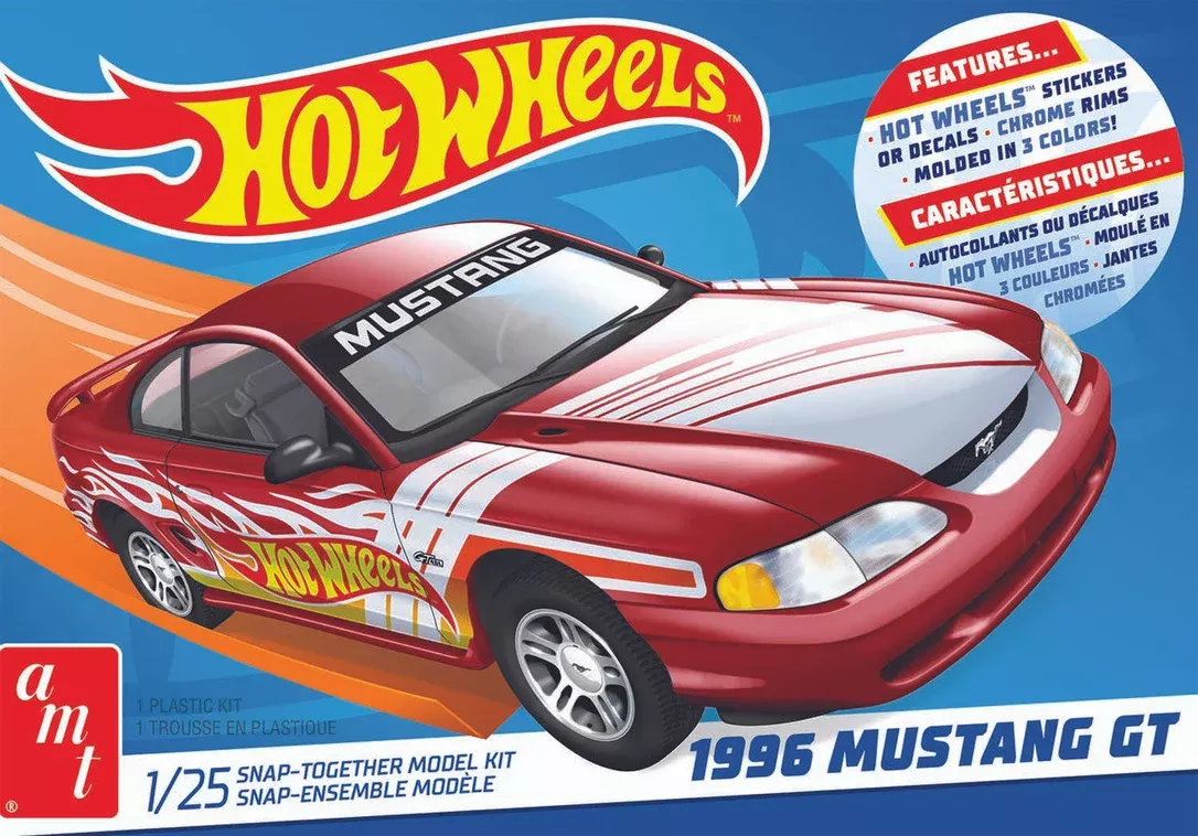 '96 Hot Wheels Ford Mustang GT 2T (1/25 Scale) Plastic Vehicle Snap Kit